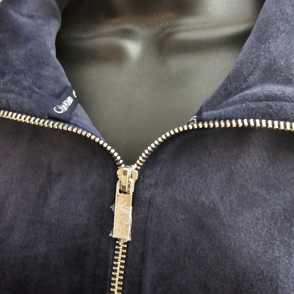 Calvin Klein Velour Zip Up Track Jacket - Picture 5 of 8